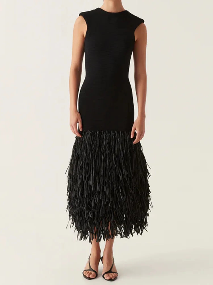 Ana - Langes Kleid mit Fransen